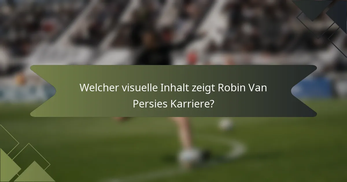 Welcher visuelle Inhalt zeigt Robin Van Persies Karriere?