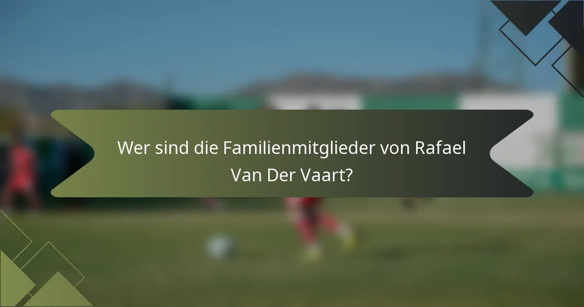 Wer sind die Familienmitglieder von Rafael Van Der Vaart?