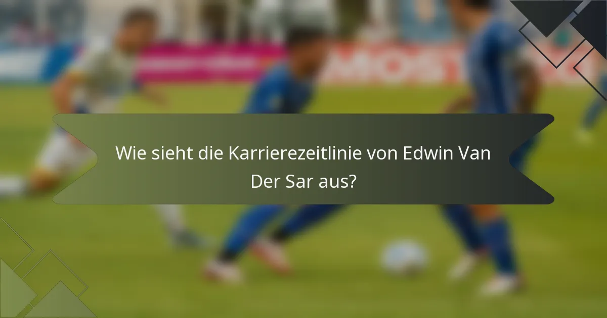 Wie sieht die Karrierezeitlinie von Edwin Van Der Sar aus?